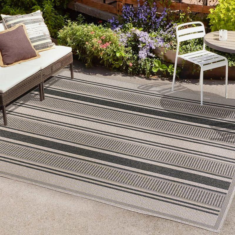 Haynes Modern Double Stripe Indoor/Outdoor Area Rug - JONATHAN Y