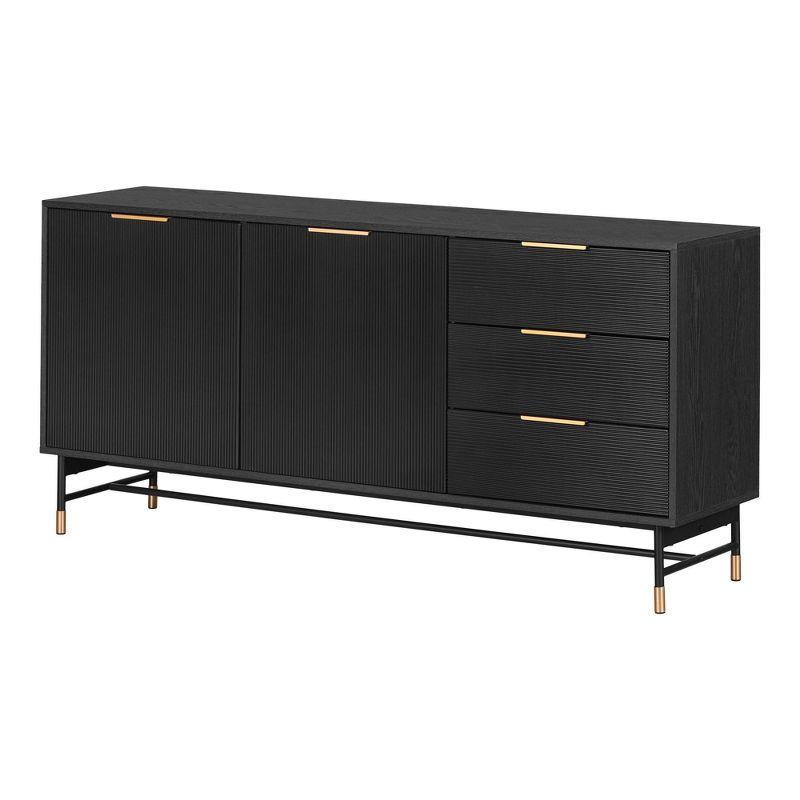 Arlo Black and Gold Mid-Century Modern Sideboard