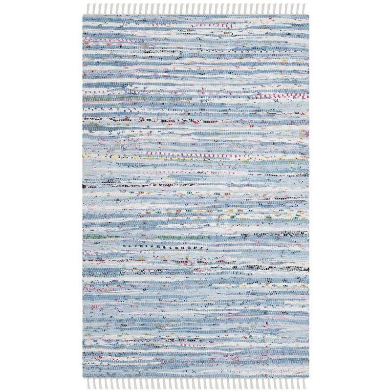 Rag Rug RAR125 Hand Woven Indoor Accent Rug - Light Blue/Multi - 2'6"x4' - Safavieh.
