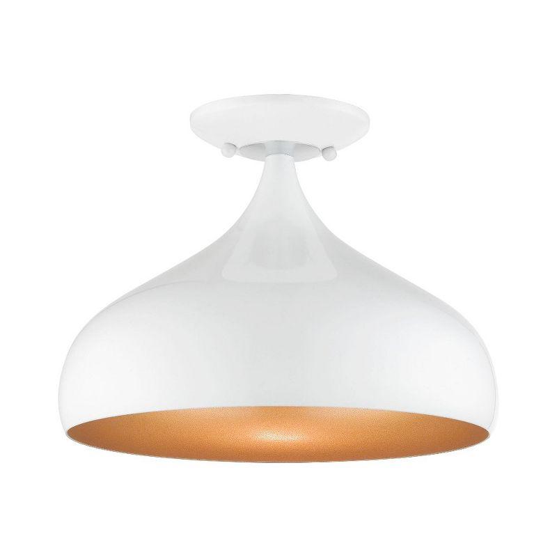 Livex Lighting Amador 1 - Light Semi-Flush Mount in  Shiny White