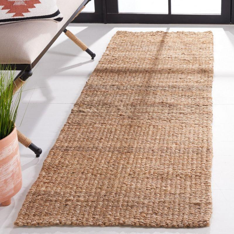 Natural Jute Hand-Knotted Non-Slip Runner Rug, 27" x 6"