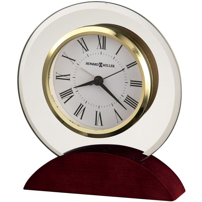 Modern Gold and Rosewood Glass Tabletop Clock with Alarm