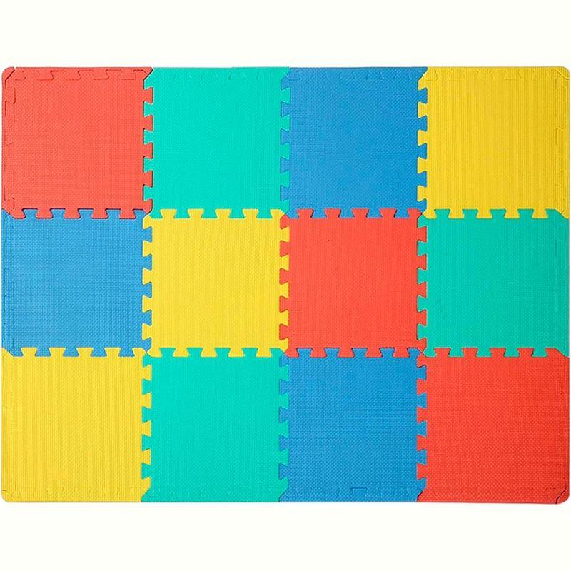 Easy Playhouse: Soft Foam Floor Puzzle Tiles – 12 Mats + 14 Borders for Kids & Adults Rooms