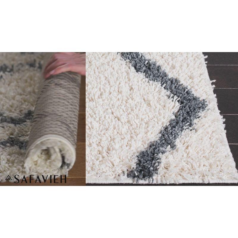 Venus Shag VNS680 Power Loomed Indoor Area Rug - Ivory/Grey - 9'x12' - Safavieh