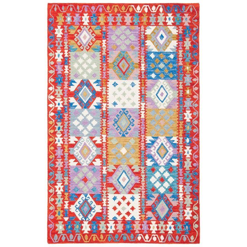 Aspen APN409 Hand Tufted Area Rug - Red/Ivory - 8'x10' - Safavieh.