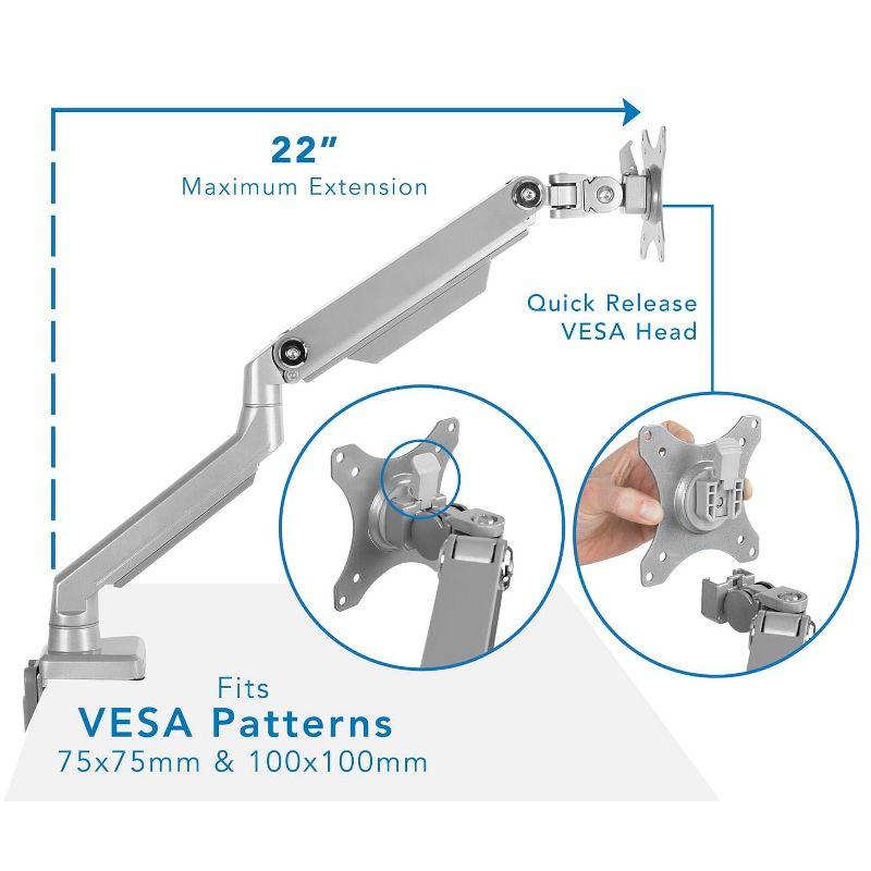 Adjustable Aluminum and Steel Single Monitor Arm Mount