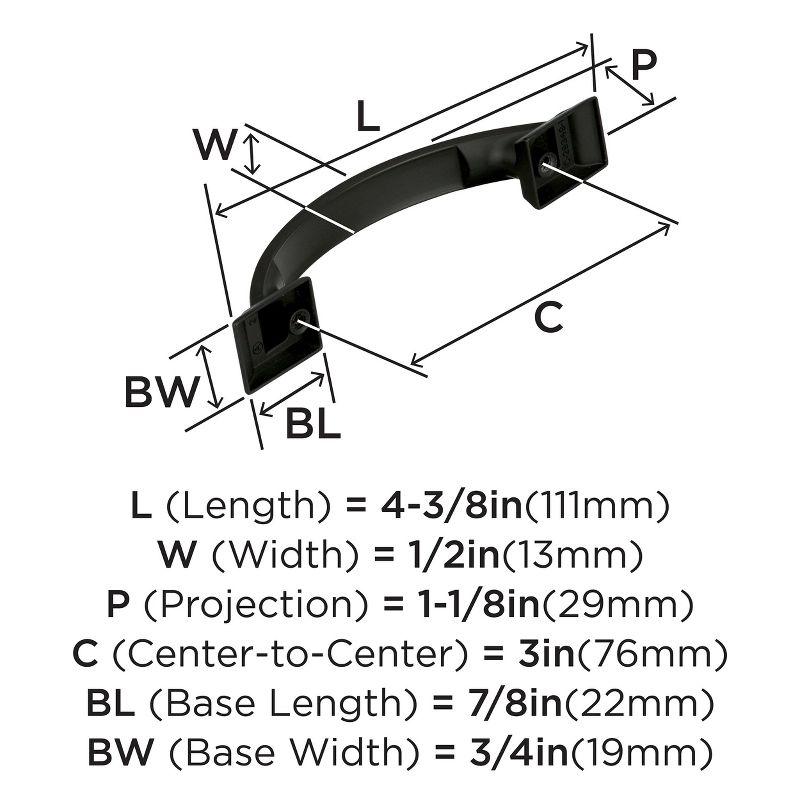 Amerock Candler 3 inch (76mm) Center-to-Center Black Bronze Cabinet Pull