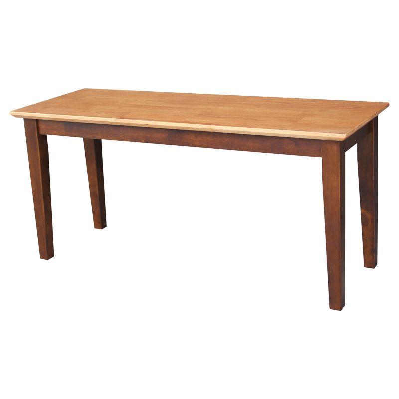 Cinnamon Espresso Solid Hardwood 39" Contemporary Bench