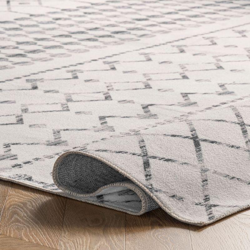 Nuloom Moroccan Blythe Pet Friendly Machine Washable Area Rug, Square 6' x 6', Grey