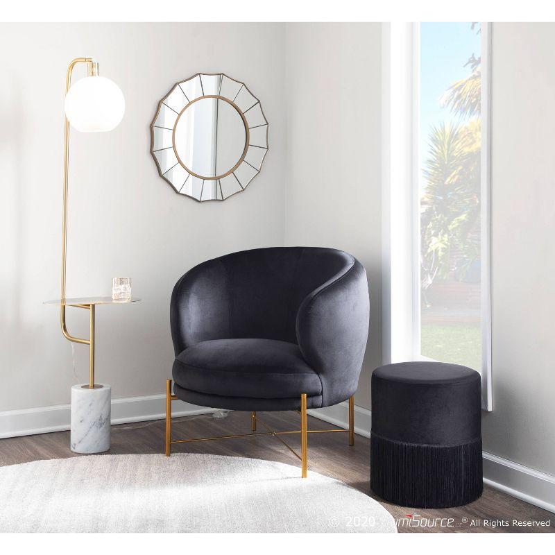 Symbol Contemporary/Glam Floor Lamp with Integrated Table & Marble Base - LumiSource: Tall, LED, UL Listed