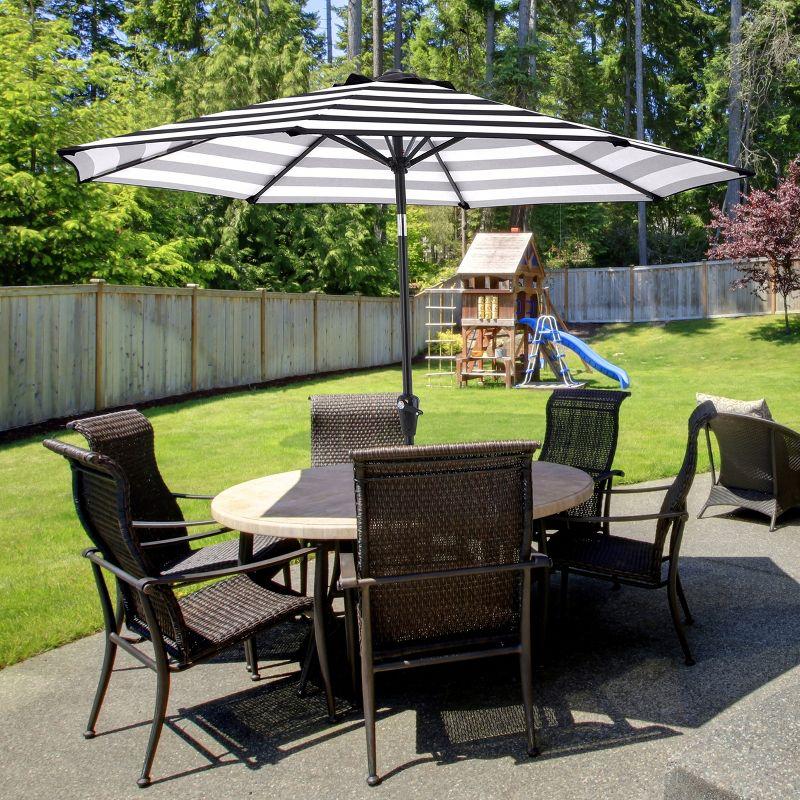 Pure Garden 9 Ft Patio Umbrella, Black and White