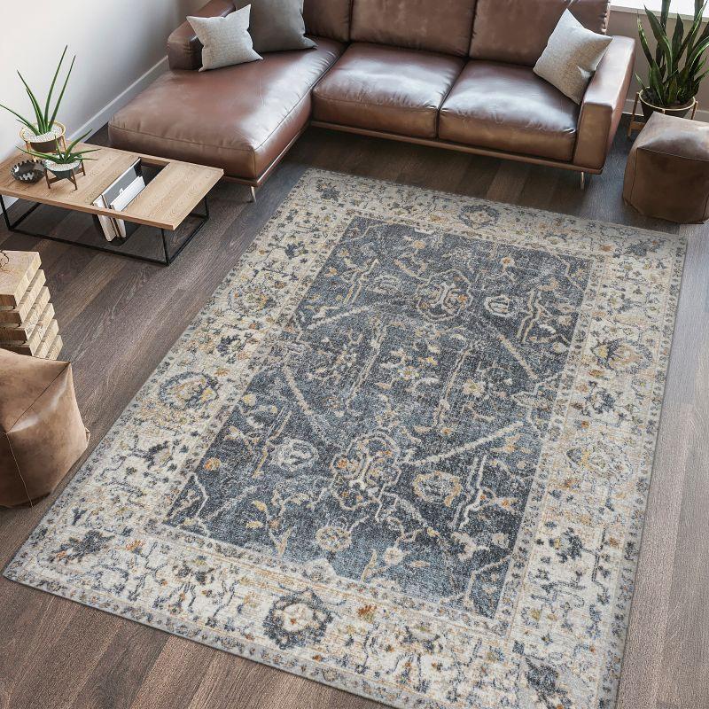 JONATHAN Y Brandy Rustic Border Low-Pile Machine-Washable Indoor Area Rug