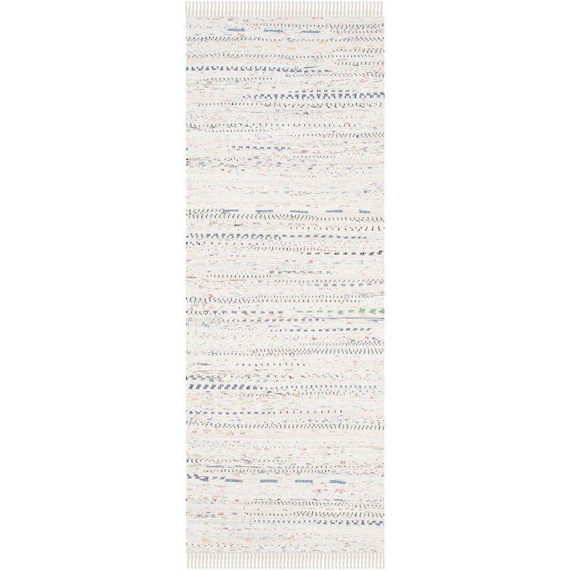 Rag Runner Rug RAR121 Hand Woven Runner Rug - Ivory/Multi - 2'3"x20' - Safavieh.