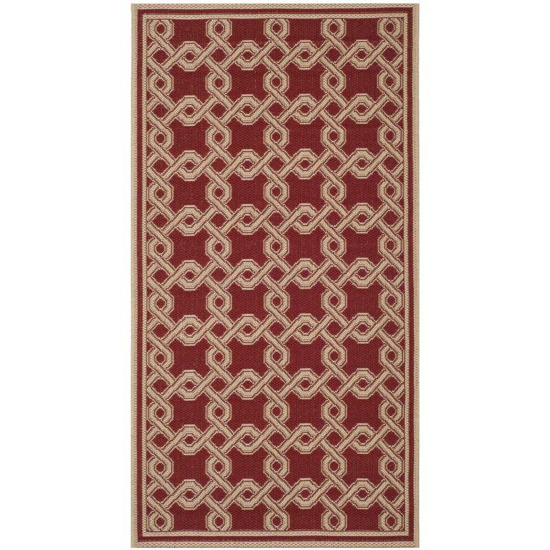 Martha Stewart Crosslink - MSR4253 - Indoor Power Loomed Area Rugs - Red/Creme - 4'x5'7"