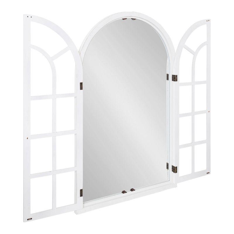 28"x44" Boldmere Arch Wall Mirror White - Kate & Laurel All Things Decor: Rustic Farmhouse Windowpane