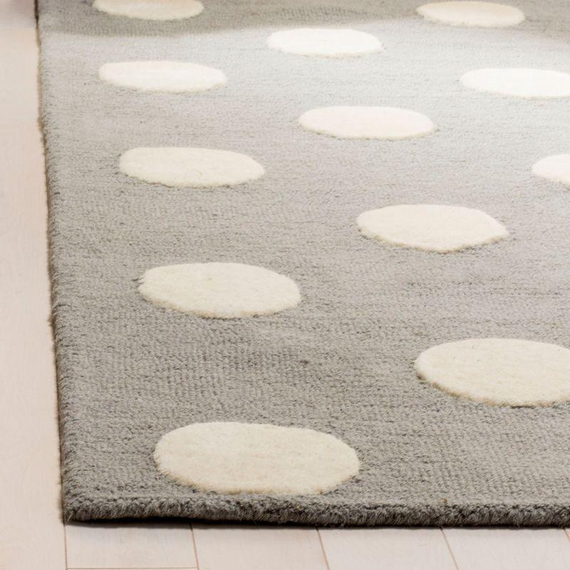 Ivory and Grey Hand-Tufted Wool Kids' Square Rug