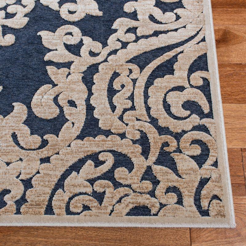 Paradise PAR390 Power Loomed Area Rug - Stone/Navy - 5'3"x7'6" - Safavieh.