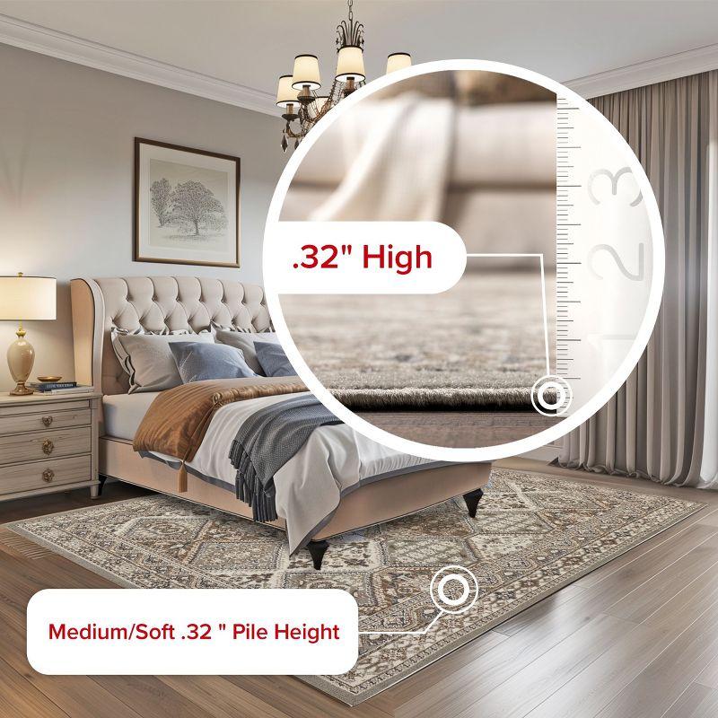 Nuloom 2x8 Becca Tiled Indoor Area Rug, Taupe, Faded Transitional Design, Stain Resistant, Bedroom, Living Room, Kitchen