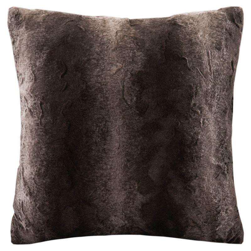 Madison Park Faux Fur Striped Throw Pillow