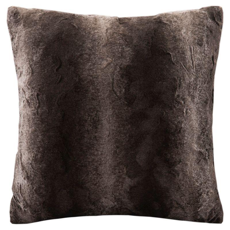 Faux Fur Striped Throw Pillow