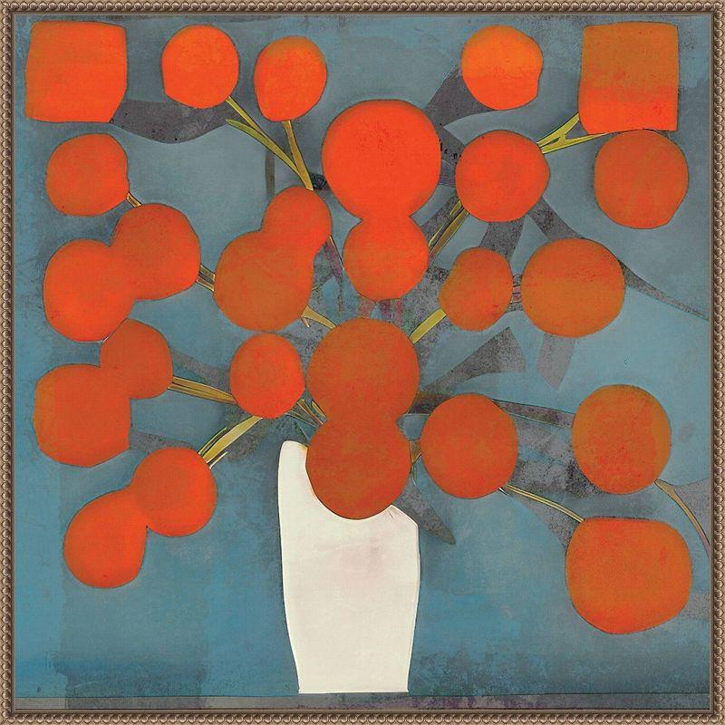 Amanti Art Abstract Orange Flowers by Elena Ray Framed Wall Art Print