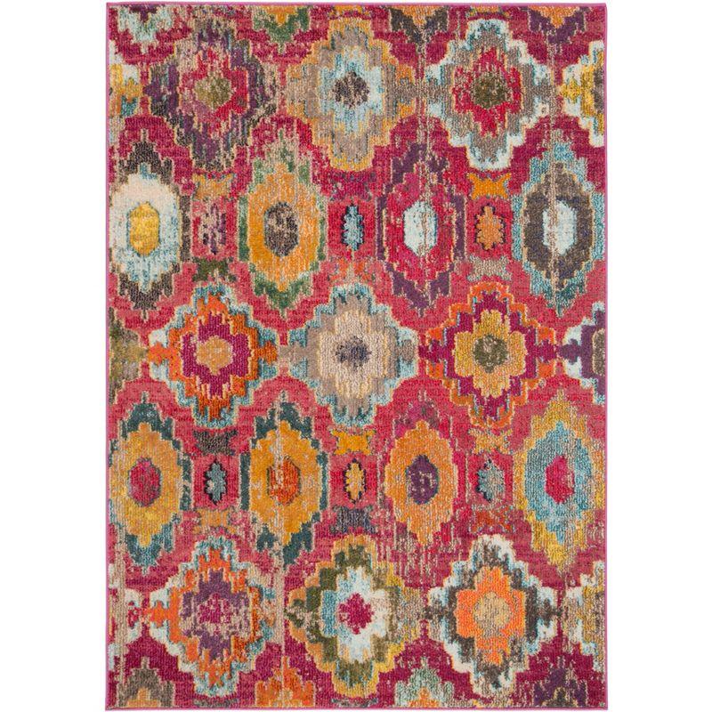 Bohemian Chic Monaco Square Hand-Knotted 47" Red Area Rug