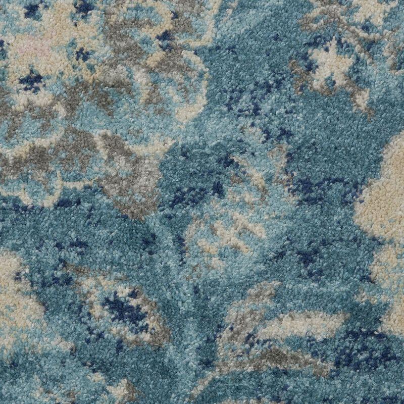 Nourison Tranquil 2' X 4' Turquoise Area Rug French Country Eclectic Floral by Nourison
