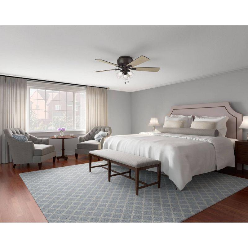 52" Crestfield 5 - Blade Flush Mount Ceiling Fan with Lights and Pull Chains