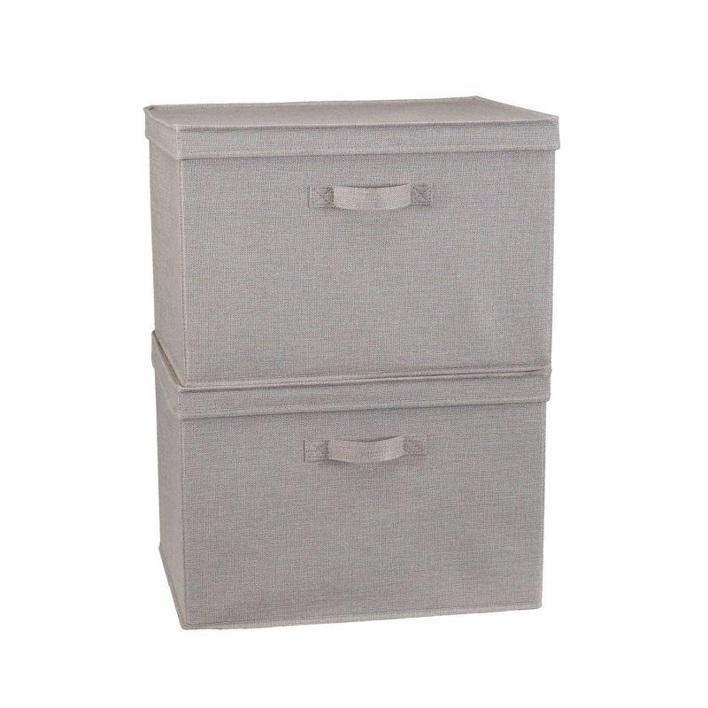 Household Essentials Household Essentials Wide Storage Box Fabric Bin (Set of 2)