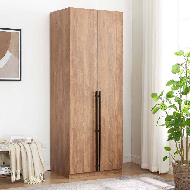 Manhattan Comfort Lee 2 Door and 4 Shelf Wardrobe Closet: Wood Laminate, Metal Hardware, Modern Style