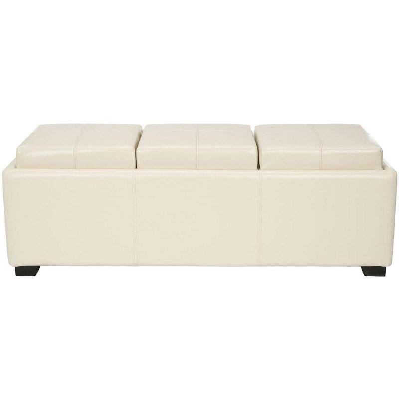 Harrison Triple Tray Ottoman - Flat Cream - Safavieh