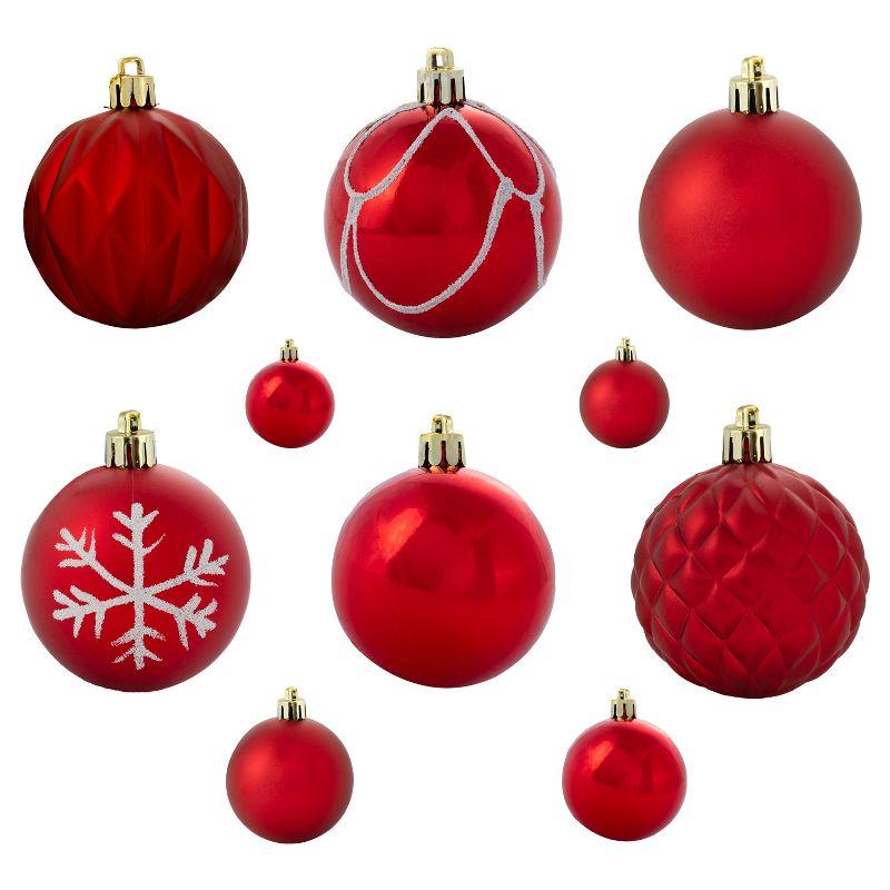 Sunnydaze Winter Wonderland Indoor Christmas Holiday Tree Shatterproof Bulb Ornaments with String - 100pc