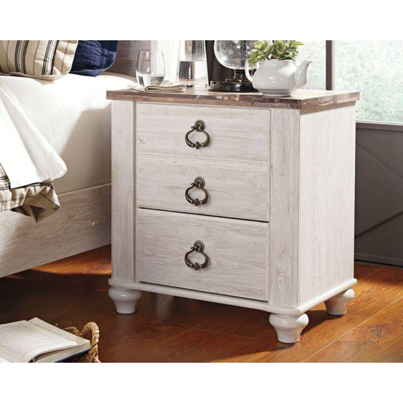 Willowton Drawer Nightstand in Whitewash