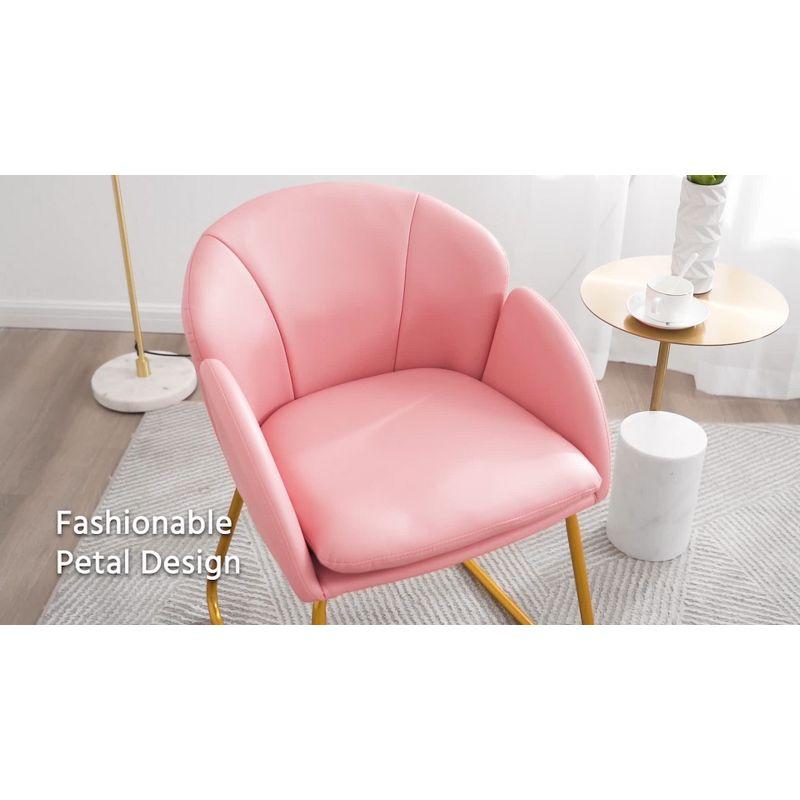 Yaheetech Velvet Armchair Accent Chair with Metal Legs for Living Room/Bedroom, Black