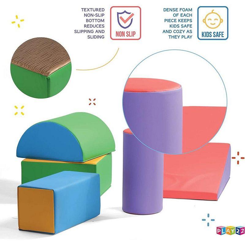 Climb And Crawl Activity Play Set - 5 Piece Soft Zone Climbing Blocks Lightweight Foam Shape Toy – Play22Usa