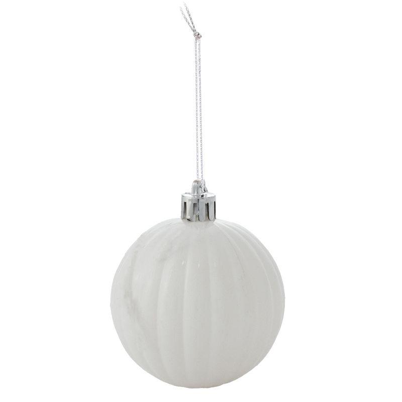 White and Silver Shatterproof Plastic Christmas Ornament Set