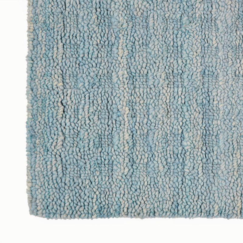 Artisan Sky Blue Wool Textured 27" x 96" Runner Rug