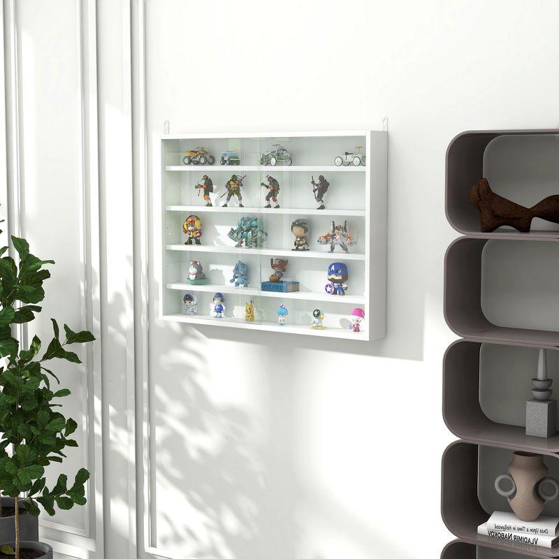 White Adjustable Kids' Wall Cabinet with Glass Doors