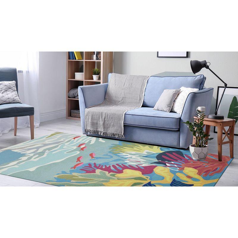 Liora Manne Ravella Ocean View Indoor/Outdoor Rug Blue 2'6" x 4'