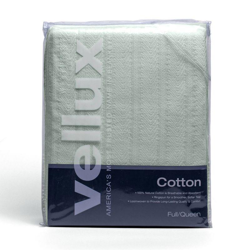 Vellux 100% Cotton Blanket - Soft, Breathable, Cozy & Lightweight Thermal Blanket  All-Season Blanket Perfect for Layering Bed, Couch & Sofa - Hotel Quality