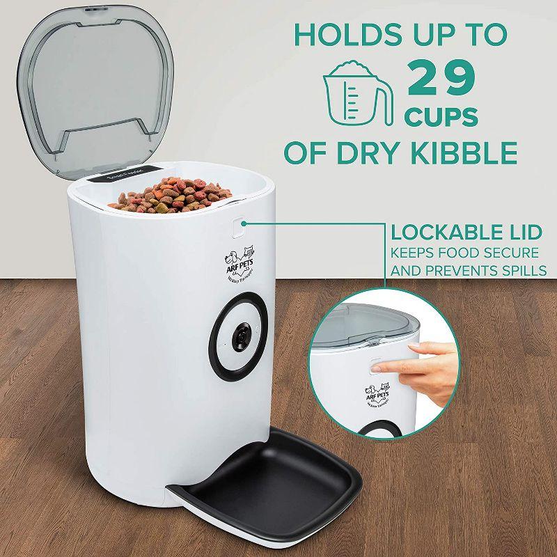 Arf Pets Automatic Pet Feeder, Wi-Fi Cat & Dog Food Dispenser w/Camera