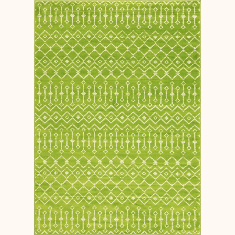Unique Loom 7' 0 x 10' 0 Rectangle Moroccan Trellis Green Area Rug