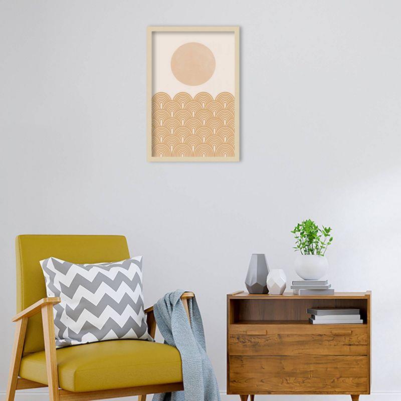 Retro Summer Beige and Eggshell Abstract Framed Wall Art