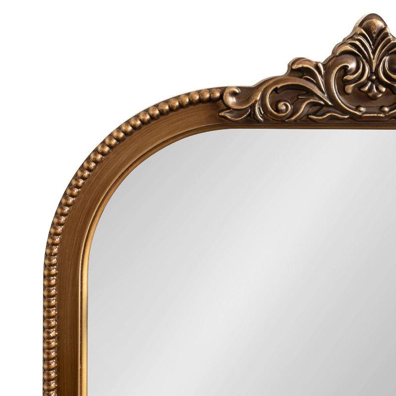 Hubanks 24"x38" Gold Arched Wall Mirror with Ornate Frame