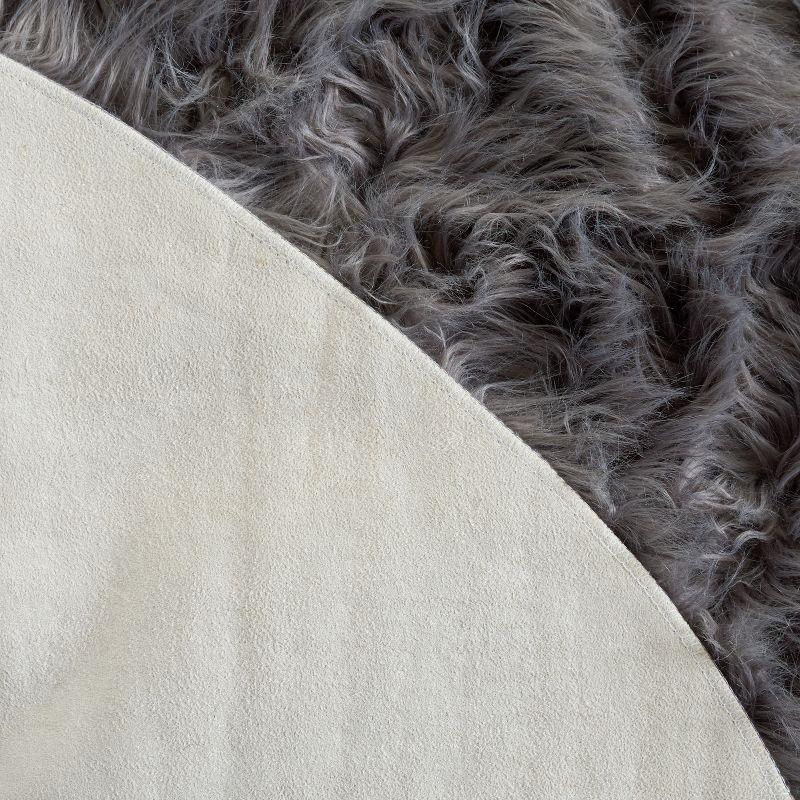Faux Sheep Skin FSS115 Power Loomed Indoor Accent Rug - Grey - 3'x5' - Safavieh