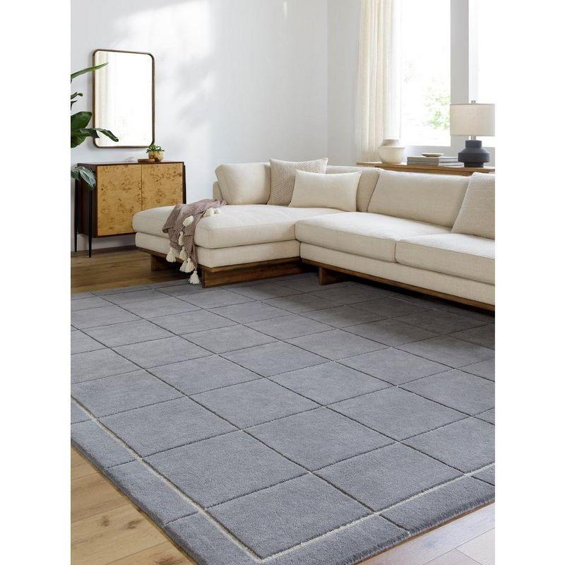 Isai 2'x3' Charcoal Wool Tufted Geometric Area Rug