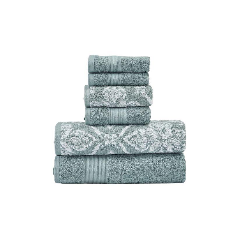 Modern Threads Amaris 6-Piece Reversible Yarn Dyed Jacquard Towel Set - Bath Towels, Hand Towels, & Washcloths - Super Absorbent & Quick Dry