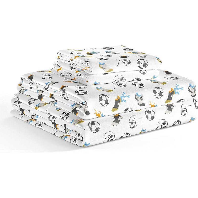 CGK Linens Kids 3 Piece Microfiber Sheet Set in Soccer, Size Twin