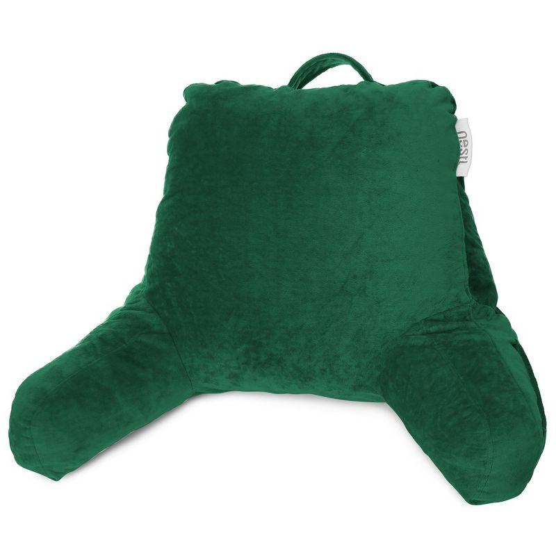 Nestl Memory Foam Reading Pillow for Kids, Small Reading & Bed Rest Pillow, Hunter green Back Pillow with Pockets