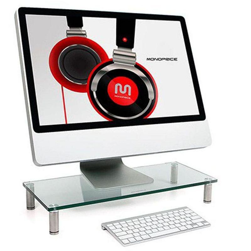 Monoprice Multimedia Desktop Stand 22" x 9.5" - Stand & Riser, Laptop Stand, Desktop TV Stand w/ Height Adjustable Legs - Workstream Collection